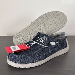 Hey Dude Wally Sox Moonlit Ocean Mens Casual Loafers Shoes READ Description